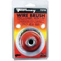 Forney 72755 Wire Cup Brush, 0.014 in Dia Bristle, 5/8-11 Arbor/Shank, 2-3/4 in Dia, For Angle Grinders