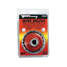 Forney 72757 Wire Cup Brush, 0.02 in Dia Bristle, 5/8-11 Arbor/Shank, 2-3/4 in Dia, For Angle Grinders