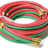 Forney 86145 Welder Torch Hose, 1/4 in ID, 25 ft L, Neoprene, Green/Red