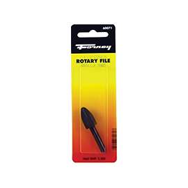 Forney 60071 Conical Shaped Rotary File with Rounded End, 1/2 in Dia Cutting, Steel