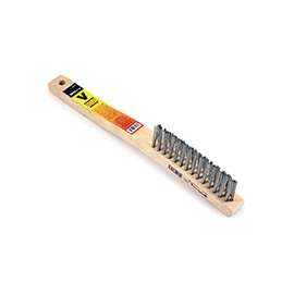 Forney 70523 Scratch Brush, Long Handle, Stainless Steel Bristle