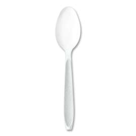 Impress Heavyweight Full-Length Polystyrene Cutlery, Teaspoon, White, 100/Box
