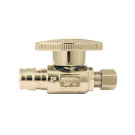 Conbraco EPXVS1214C Straight Stop Valve, 1/2 x 1/4 in, ASTM F1960 Brass x Compression