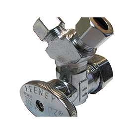Plumb Pak PP2903VLF Stop Valve, 5/8 x 3/8 x 3/8 in Compression, Chrome