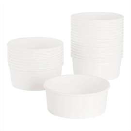 Food Bucket, 32 oz, 6.5" Dia x 2.4"h, White, Paper, 360/Carton