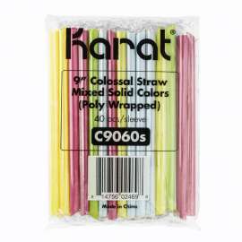 Boba Straws, 9", Assorted, 1,600/Carton