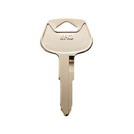 HY-KO 11010DC1 Key Blank, Brass, Nickel, For Chrysler, Dodge, Eagle, Jeep, Plymouth Vehicles