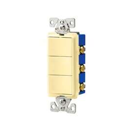 Eaton Wiring Devices 7700 Series 7729V-SP Combination Switch, 120/277 V, Strap Mounting, Thermoplastic, Ivory