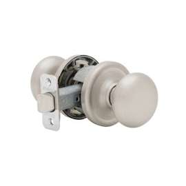 Kwikset 720H15RCLRCSBX Door Knob, 2-1/4 in Strike, 1-3/8 to 1-3/4 in Thick Door, Satin Nickel