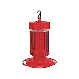 Daisy First Nature 993055-546 Hummingbird Feeder, Plastic, Bright Red