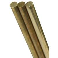 K & S 1163 Round Rod, 36 in L, 5/32 in Dia, 260 Brass Alloy