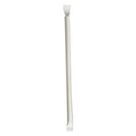 Wrapped Jumbo Paper Straws, 7.75", Paper, White, 1,280/Carton