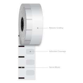 Sticky Media, 3.15" x 350 ft, White, 12 Rolls/Carton