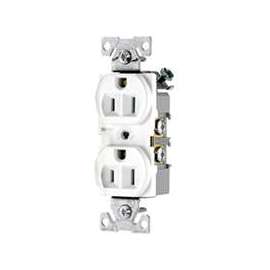 Eaton Wiring Devices CR15W Duplex Receptacle, 15 A, 2-Pole, 5-15R, White