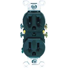 Leviton 302-05320-0CP Duplex Receptacle, 15 A, 2-Pole, 5-15R, Brown