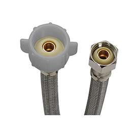 Fluidmaster B3T09 Toilet Connector, 1/2 in Compression Inlet, 7/8 in Ballcock Outlet, 9 in L