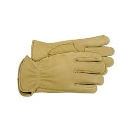 Boss 4085L Gunn Cut Driver Gloves, L, Deerskin Leather, Gold