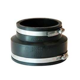 Fernco P1006-44 Pipe Stock Coupling, 4 x 4 in, 3.955 in L, Black