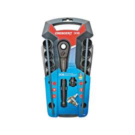 Crescent CX6PT20 Metric/SAE Socket Set, Black, 20-Piece