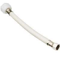 Plumb Pak EZ Series PP23870 Toilet Supply Tube, 3/8 in Compression Inlet, 7/8 in Ballcock Outlet, 9 in L