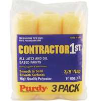 Purdy Contractor 1st 14C867000 Paint Roller Cover, Oil, Water-Based Paint, 3/8 in Thick Nap, 1-1/2 in Core