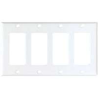 Eaton Cooper Wiring 2164W-BOX Standard-Size Wallplate, 4-Gang, Thermoset, White