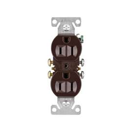 Eaton Wiring Devices 270B-C Duplex Receptacle, 15 A, 2-Pole, 5-15R, Black