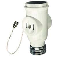 Arrow Hart 718-3W-SP Lampholder Adapter, 125 V, 660 W, Medium Base, Light Almond