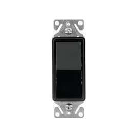 Eaton Wiring Devices 7500 Series 7501BK-SP-C Rocker Switch, 120/277 V, Strap Mounting, Thermoplastic, Black