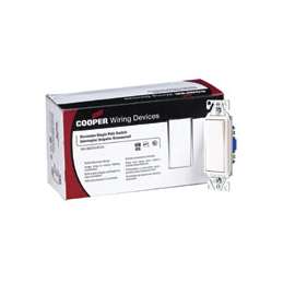 Eaton Wiring Devices 7500 Series 7501W-JP-C Rocker Switch, 120/277 V, Strap Mounting, Thermoplastic, White