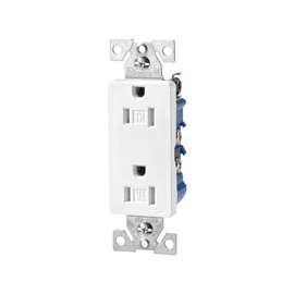 Eaton Wiring Devices TR1107W Duplex Receptacle, 15 A, 2-Pole, 5-15R, White