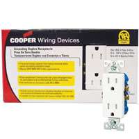 Eaton Wiring Devices TR1107W10 Duplex Receptacle, 15 A, 2-Pole, 5-15R, White
