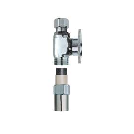 Plumb Pak PP32-2PCLF Transition Valve, 1/2 x 3/8 in CPVC x Tube, CPVC, Chrome