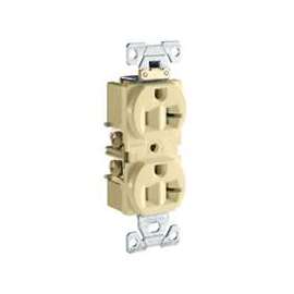 Eaton Wiring Devices TRBR20V-BXSP Duplex Receptacle, 20 A, 2-Pole, 5-20R, Ivory