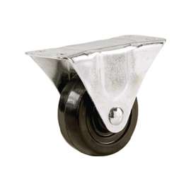Shepherd Hardware 9483 Rigid Caster, 3 in Dia x 1-1/4 in W Wheel, 175 lb Weight Capacity, Rubber Wheel