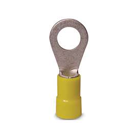 GB 20-107 Ring Terminal, 600 V, 12 to 10 AWG, Vinyl Insulation, Yellow