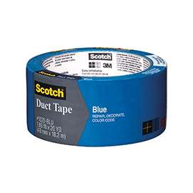 Scotch 3920-BL Colored Duct Tape, 20 yd L, 1.88 in W, Blue