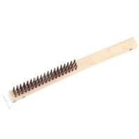 ProSource Wire Brush With Scraper, Steel Trim, Hardwood Handle