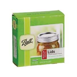 Ball 1440032000 Regular Mouth Mason Jar Lid, Steel