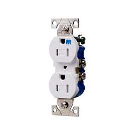 Eaton Wiring Devices TWR270W Duplex Receptacle, 15 A, 2-Pole, 5-15R, White