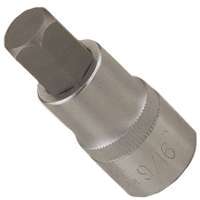 Vulcan Bit Socket, 9/16 In, 1/2 In Hex Drive, Chrome Vanadium Steel, Chrome