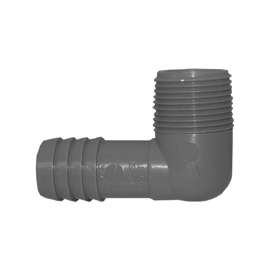 GENOVA 352807 Insert Elbow, 3/4 in Insert x MIP, 200 psi, Polypropylene/PVC