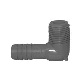 GENOVA 352805 Insert Elbow, 1/2 in Insert x MIP, 200 psi, Polypropylene/PVC