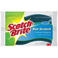 Scotch-Brite 520 Scrub Sponge, 4 in L, 2.6 in W, 0.9 in Thick, Blue