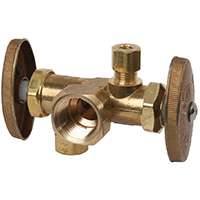 BrassCraft R1701DVXR Stop Valve, 1/2 x 3/8 x 3/8 in FIP x Compression x Compression, Brass