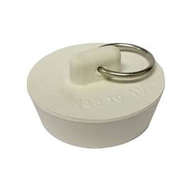 Plumb Pak Duo Fit PP820-39 Drain Stopper, Rubber, White, For 1-3/8 in to 1-1/2 in Sink