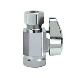 BrassCraft G2R10XCD Stop Valve, 3/8 x 3/8 in Compression x FIP, Brass, Chrome