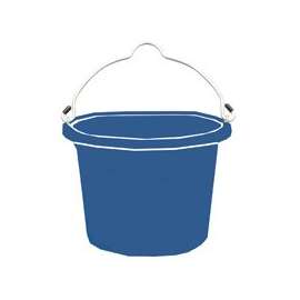 FORTEX-FORTIFLEX FB108BL Heavy-Duty Flat-Back Bucket, Polymer/Rubber, Blue