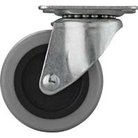 ProSource Swivel Swivel Plate Caster, 3 In Dia, 130 Lb, Thermoplastic Rubber