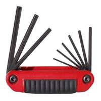 Eklind 25912 Fold-Up, Small Hex Key Set, Steel, Black, 9-Piece